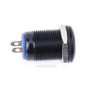 12mm Waterproof Flat Latching Push Button Black Momentary Power Switch Round Top
