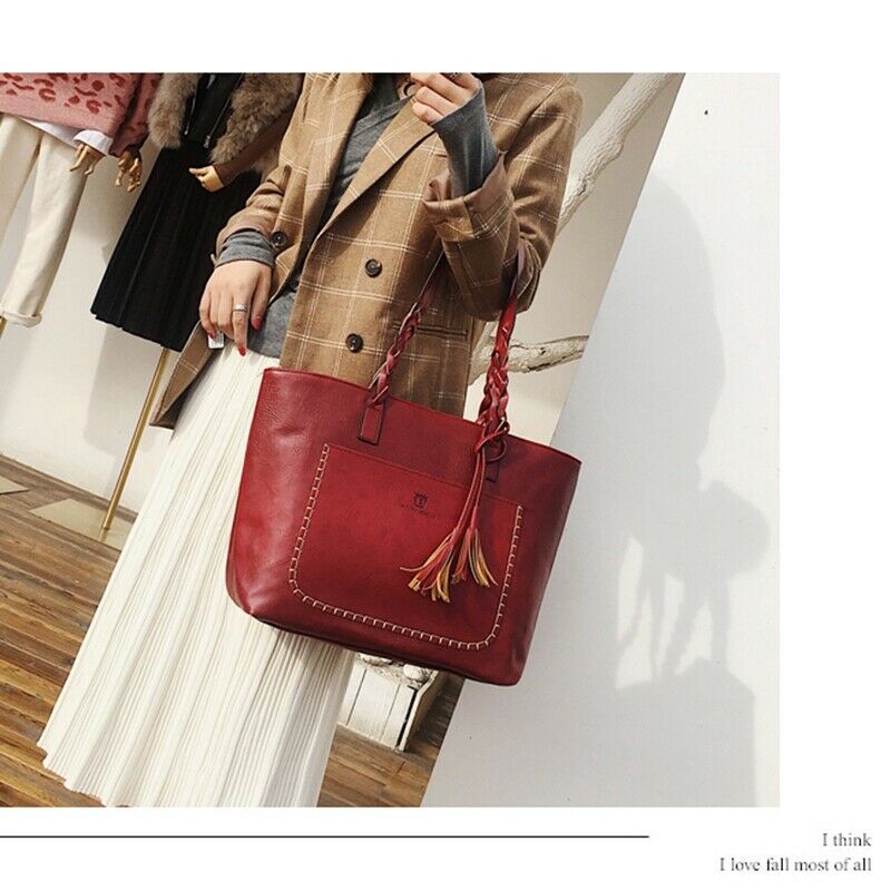 New Women Big Capacity Storage Leather Handbag Shoulder Ladies Purse Messen N7M4