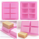 6 Cavity Plain Rectangle Soap Mold Silicone DIY Making Cake Tool Silicone