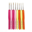 8 Colorful Plastic Handle Metal Head Tip Crochet Needle Needle 1-2.75mm
