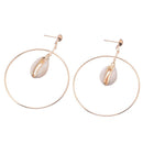 Exaggerated Large Round Pendant Earrings Female Sea Shell Hanging Earrings