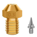 4Pcs New Arrivals V5 V6 Brass Nozzle M6 Threaded 0.2/0.3/0.4/0.5mm Removabl C2X3