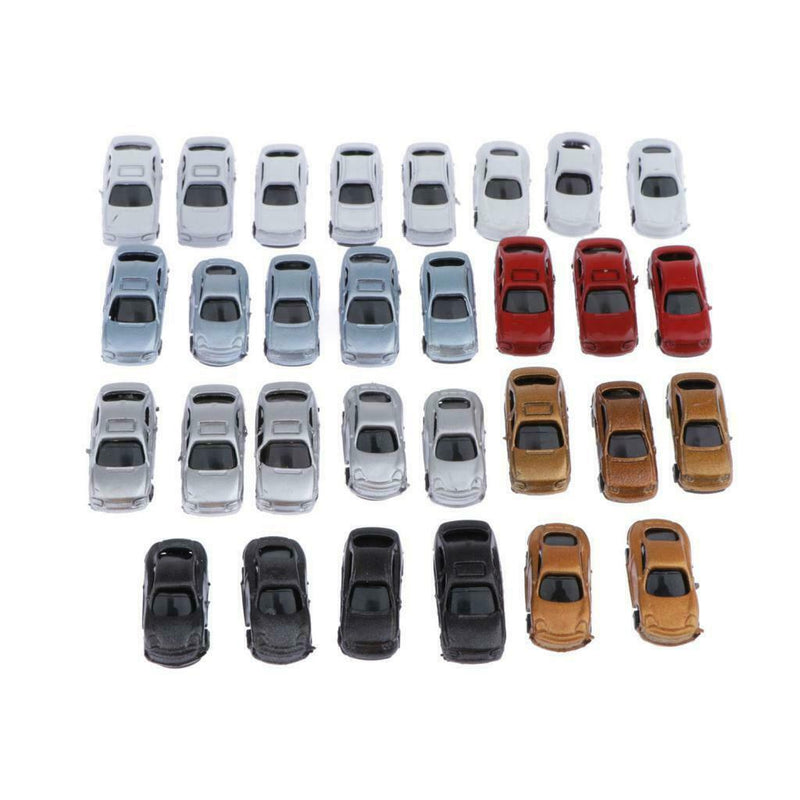 60x 1:200 Plastic Car Mini Street Parking Scenery Landscape Layout Accessory