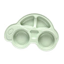 Baby Kids Food Dish Tray Plate Food Meal Dinner Bowl with Compartment Green