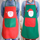 2Pcs Christmas Decoration Gifts Non-Woven Christmas Apron Cartoon Santa Cla