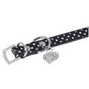 Black PU Leather Dog Cats Pets Puppy Neck Safety Collars xS