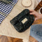 Girls PU Geometry Diamond Kids Messenger Shoulder Bags Small Bags (Black)