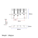 1 Set 4 Strings Electric Bass Bridge Tailpiece Hardtail Luthier Supply - Black