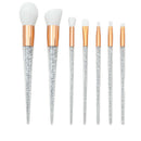 New 7Pcs Sliver Diamond Crystal Makeup Brushes Professional Set Foundation