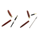 Ball Point Pen 2 in 1 Red Luxury Bamboo Fountain Pen Rotatable Box for Business