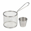 2Pcs Of Set Mini Round Fries Basket Oil Strainer French Fries Chef Kitchen