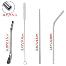 Stainless steel straw reusable 7-piece set, Bombilla straw cleaning brush f J7J5