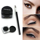 1 Set Mini Cosmetic Pro Eye Liner Gel Black +Brush Shadow Eyeliner For Travel
