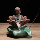 Home Decoration The Little Monk Lotus Flower Censer Blackflow Incense Cones
