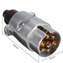 7 Pin Metal Trailer Plug Towbar Towing Lights Socket Car Van Caravan 12V A_