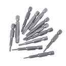 12Pc security bits torx screwdriver tool set 1/4" hex shank T5-40 too P_ES