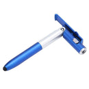 Multifunction Ballpoint Pen Folding LED Light Mobile Phone Stand Pen (Blue A