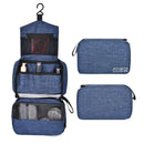 Dark Blue Mens Toiletry Bag Hanging Travel Shaving Kit Organizer Bag Perfec