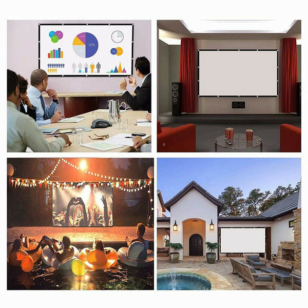 60" Projection Screen 16:9 High Contrast Collapsible Portable Projector Screen