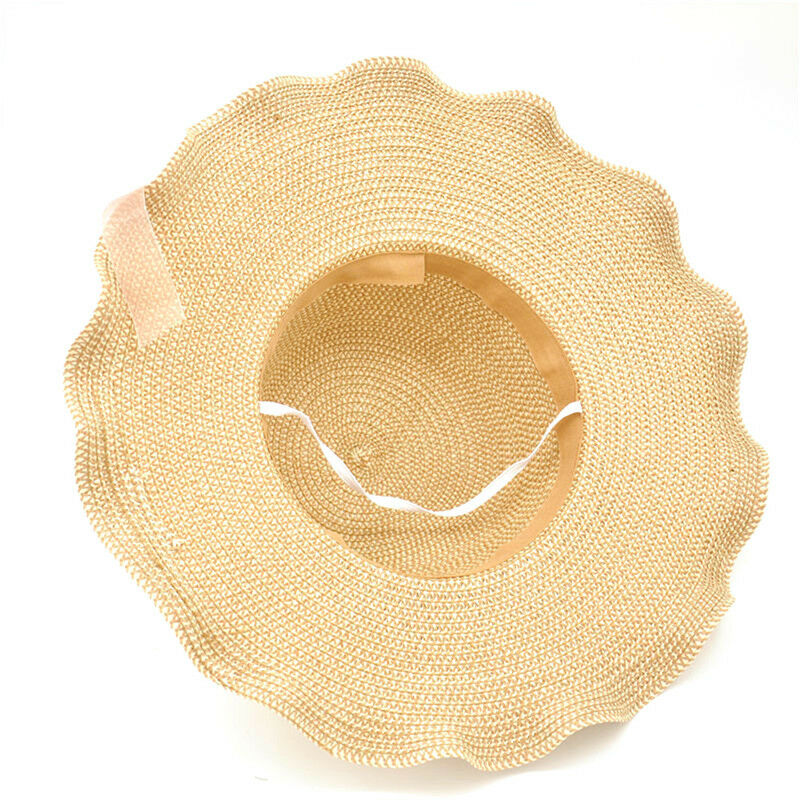 Women Ladies Summer Sun Beach Hat Outdoor Sun Hat with Flowers Elegant 2017 lj