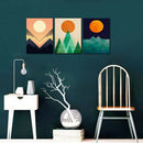 Art - Abstract Sunrise and Sunset Canvas Print Mural Mural Abstract Geometr