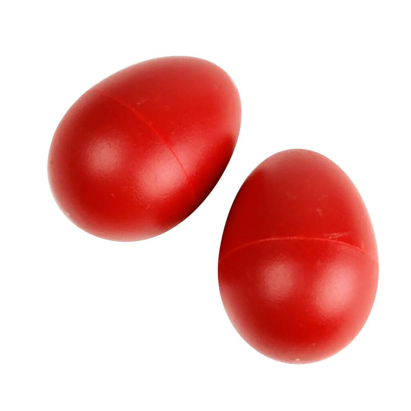 1 Pair Plastic Percussion Musical Egg Maracas Shakers - Red