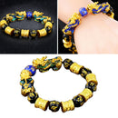 Pixiu Lucky Amulet Bracelet Wristband Jewelry Shining Crystal with Golden-plated