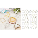 30PCS Open Bezel Frame Pendants Charm Geometric Hollow Trays Assorted Shape