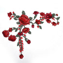Rose Flower Applique Badge Embroidered Sew on Floral Collar Patch Dress Craft TE