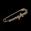 2Pcs Crystal/Rhinestone Lovely Crown Knot Safty Pin Brooch for Women Dress