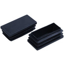 Plastic Rectangle Blanking End Tube Caps Inserts 25x50mm 30pcs Black