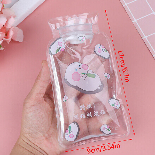 Transparent Cartoon Student Random PVC Hot Water Bottle Hand Warmer B&+TOCA