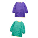 Kids Drawing Long Sleeve Waterproof Painting Apron For Kid L Purple+Green