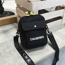 Letter Print Sports Shoulder Handbags Unisex Canvas Crossbody Bags (Black)