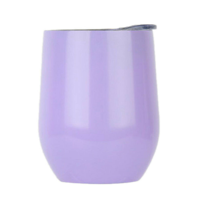 Insulated Stainless Steel Wine Double Wall Vacuum Cup 12OZ Purple