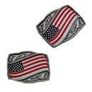 Us Flag With Flower Belt Buckle suitable for 4cm wideth snap on beltB Hn