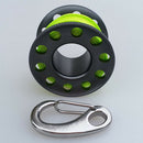 Alloy Scuba Diving Finger Reel Spool with Bolt Snap&10m Fiber Line gray