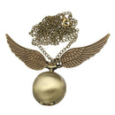 Steampunk Snitch Pocket Watch Necklace Quidditch Wing Clock Pendant U3Z9