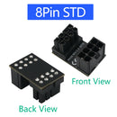 2x 180 Degree Angled Turning Connector Desktops GPU ATX 8 Pin Power Adapter