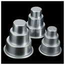 3x Mini 3-Tier Wedding Cake Tins Pudding Pan Baking Muffin Bakeware Mold, 3