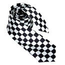 Mens Black White Plaid Checkered Necktie Neck Tie