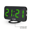 LED Screen Digital Table Alarm Clock Large Display Electronic Snooze Backli J8D9