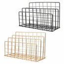Nordic Style Iron Art Grid Storage Rack Book Holder Three Layer Desktop Mag