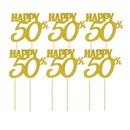 Happy Birthday Cake Topper First Birthday to 80th Birthday Cupcake Topper 50