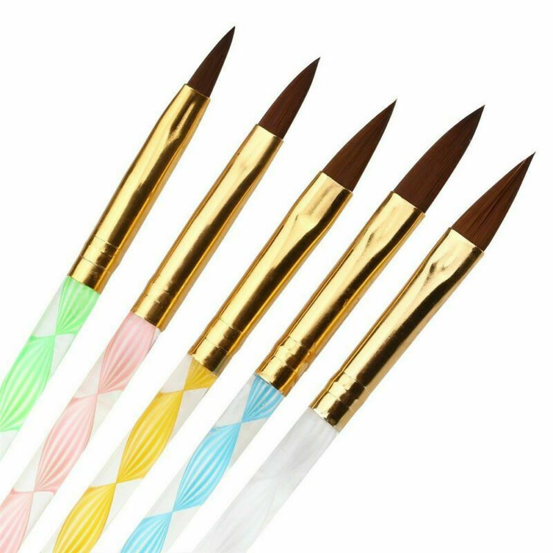 5pcs Acrylic Nail Art UV Gel Carving Pen Brush Liquid Powder No.4 6 8 10 12 Sets