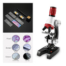 Kids Students Beginner Microscope with LED 100X 400X 1200X Magnification