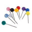 10 Colors Round Push Pins Plastic Head With Steel Point Assorted Colourful Pins
