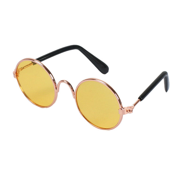 Lovely Dog Cat Glasses Pet Eye Protection Sunglasses Photos Props (Yellow) A#S