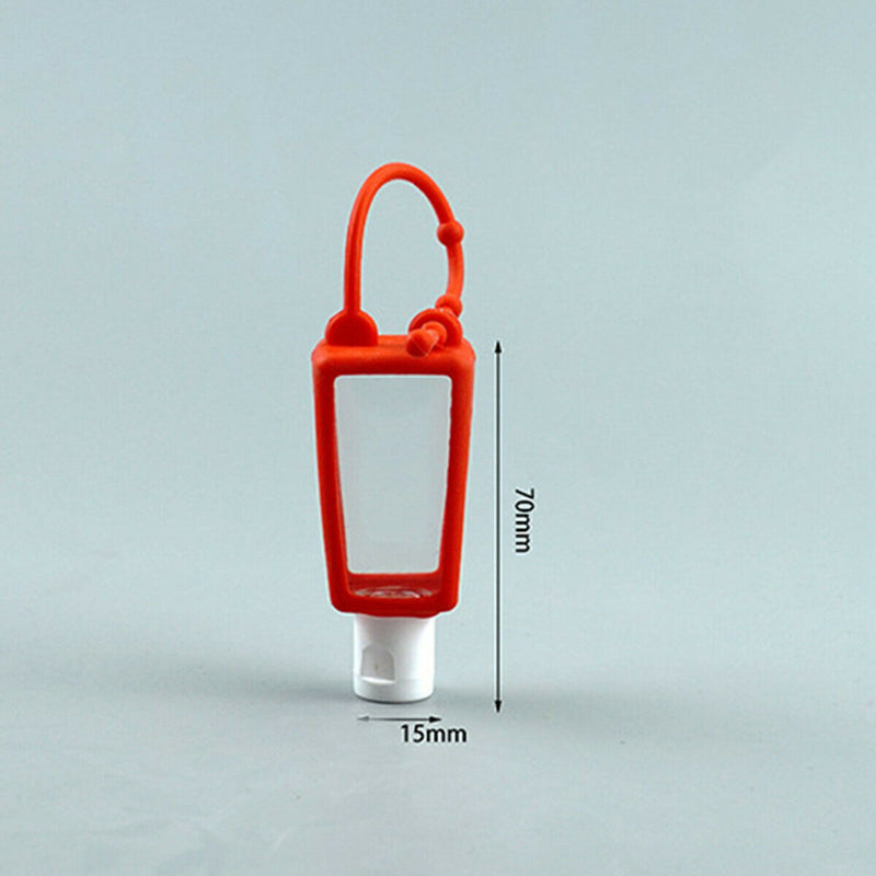 30ML Portable Empty Refillable Bottle Keyring Travel Sanitizer Holders Silicone