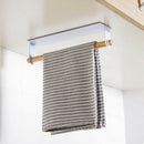 Metal Wall Hanging Holder Wood Towel Shelf Toilet Paper Organizer Rag Holde